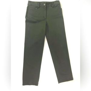 Talbots Petites 2 Straight Chino Pants Solid Olive Green Mid Rise Inseam 28.5 In